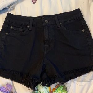 7 for all mankind size 25 black jean shorts